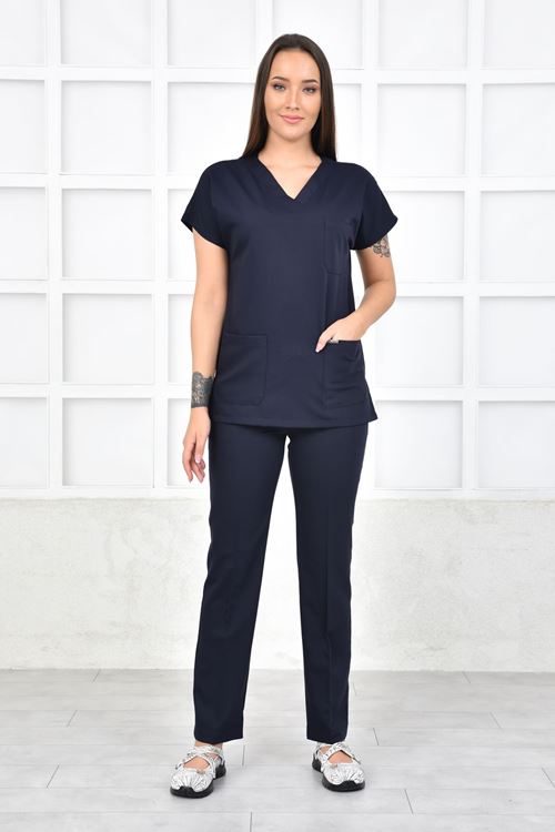Nefmed Üniforma Greys Lacivert Kadın Takım 