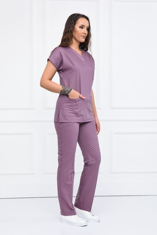 Nefmed Üniforma Greys Leylak Kadın Takım  