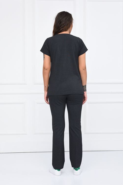 Nefmed Üniforma Greys Santana Koyu Gri Kadın Takım   