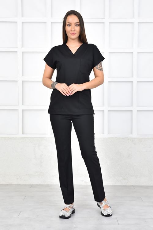 Nefmed Üniforma Greys Siyah Kadın Takım   