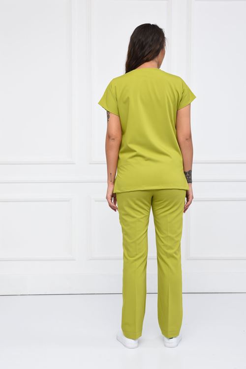 Nefmed Üniforma Greys Yağ Yeşili Kadın Takım