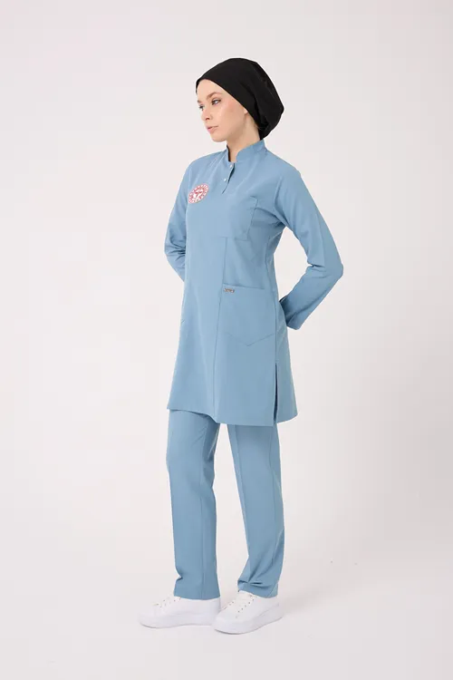 Tesettür Takım Hekim/Doktor Forması Alaskan Blue