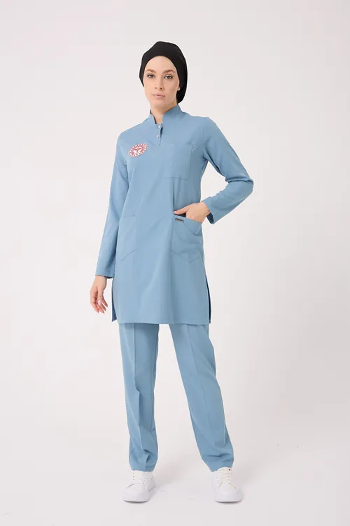 Tesettür Takım Hekim/Doktor Forması Alaskan Blue