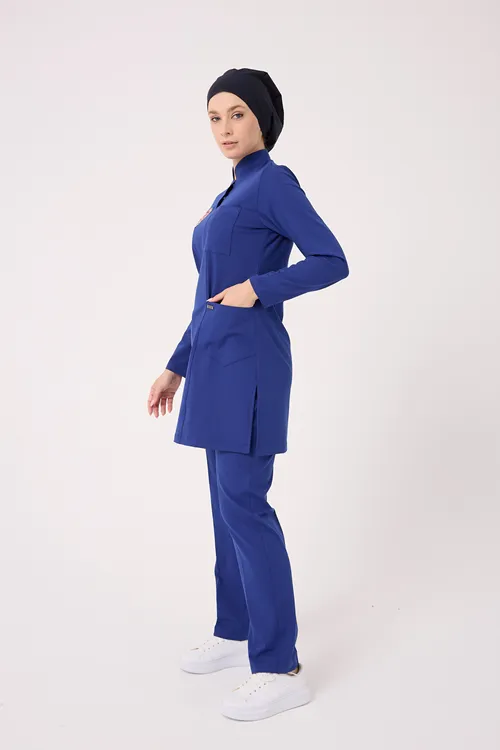 Tesettür Takım Temizlik Personeli Forması Dazzing Blue