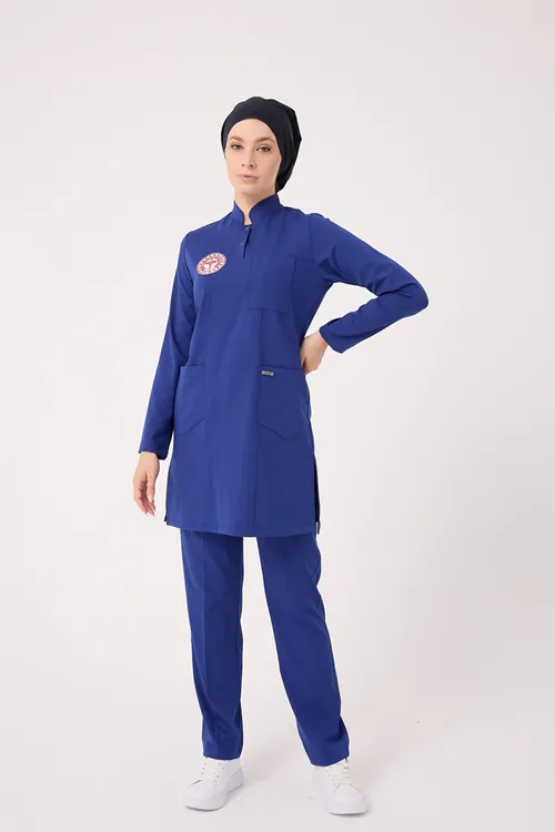 Tesettür Takım Temizlik Personeli Forması Dazzing Blue