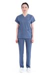 Nefmed Üniforma Greys Kot Mavi Kadın Takım